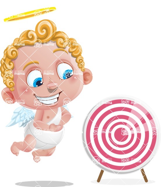 Cupid Cartoon Character - Cartoon Cupid with Target